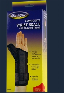 Picture of Composite Wrist Brace with Abducted Thumb (X-Small/Left) aka Left Arm Wrist Brace, abducted thumb brace, Trigger Thumb Splint