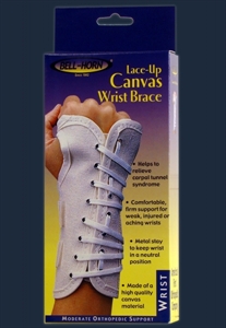 Picture of Lace-Up Canvas Wrist Brace (Right/Small) aka Carpal Tunnel Support, Carpal Tunnel Brace, Small Wrist Brace, Post Sugical Wrist Brace, Clearance