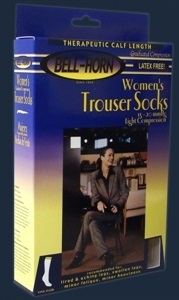 Picture of Women's Trouser Compression Stockings 15-20 mmHg (Closed Toe)(Sand - Small) aka Bell Horn Socks, Womens Small Support Socks, Travel Socks