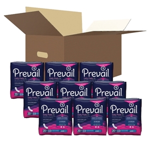 Picture of Prevail Daily Pads Moderate Absorbency 9 1/4" (Case of 180) aka Pant Liners, Bladder Control Pads, Prevail BC-012