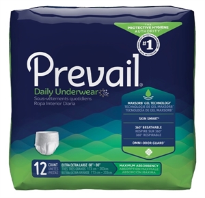 Picture of Prevail® Protective Underwear Maximum Absorbency XX-Large 68"-80" (Pack of 12) aka Bariatric Pull ups, Prevail Daily Underwear